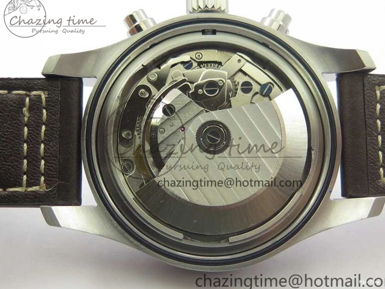 MIROTIME 0508 Pilot Chrono Spitfire IW387903 SS ZF 1:1 Best Edition Black Dial on Brown Leather Strap A OdorResistant 7127
